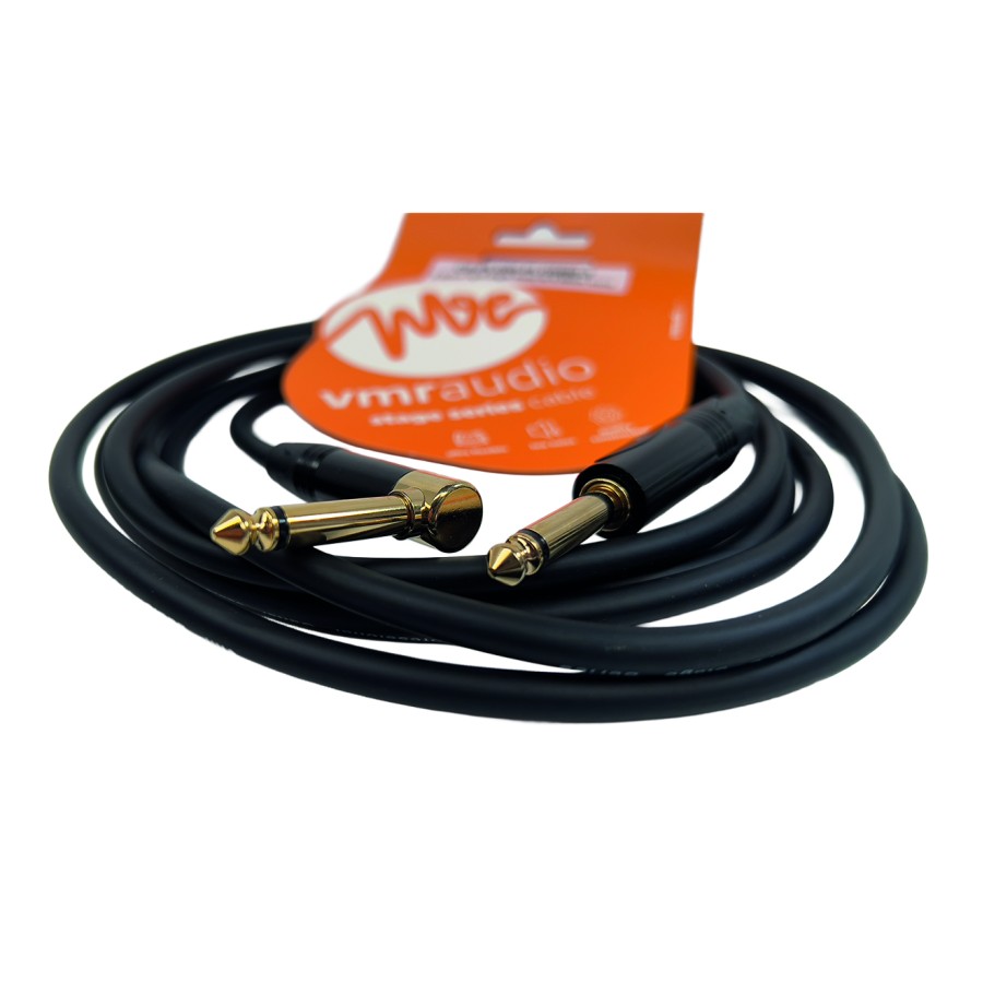 Plug 6,35 mono a plug 6,35 mono 90° · 3 m