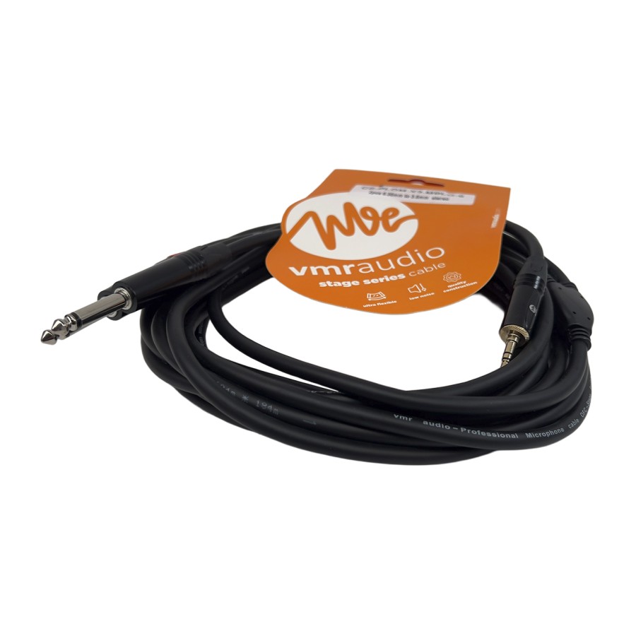 Mini plug 3,5 a 2 × plug 6,35 mono · 6 m
