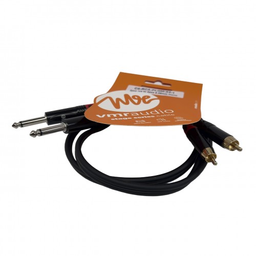 2 × RCA a 2 × plug 6,35 mono · 1 m