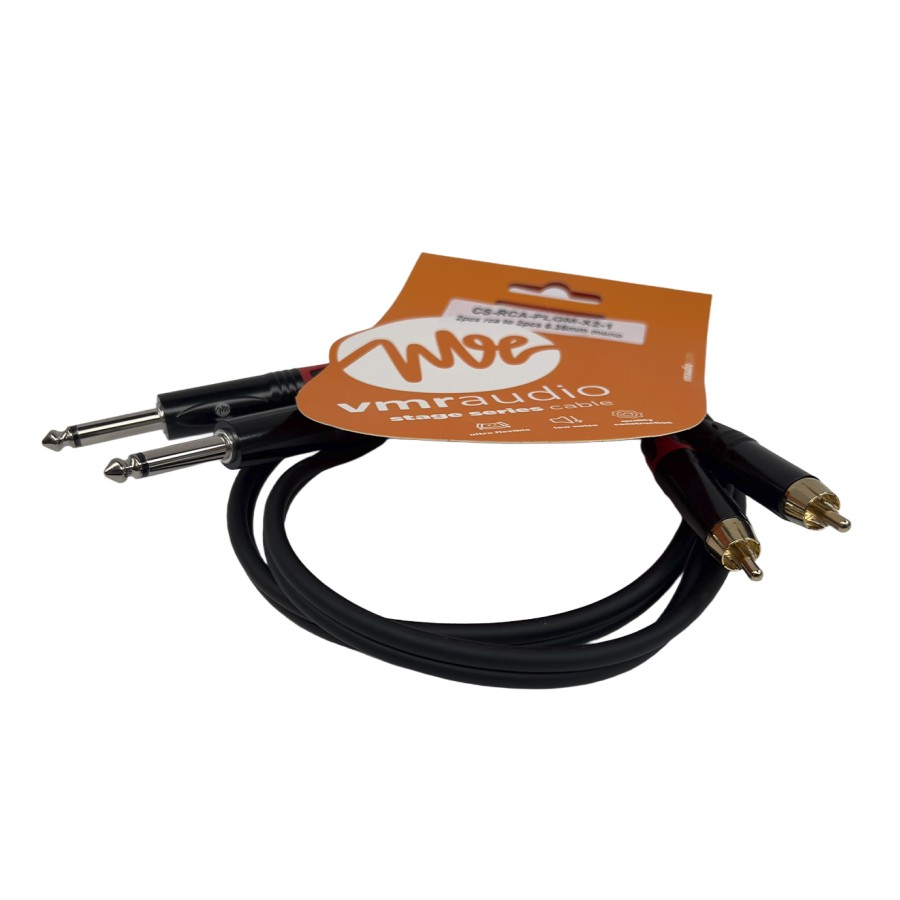 2 × RCA a 2 × plug 6,35 mono · 1 m