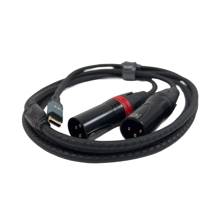 USB-C a 2 × XLR macho · 2 m