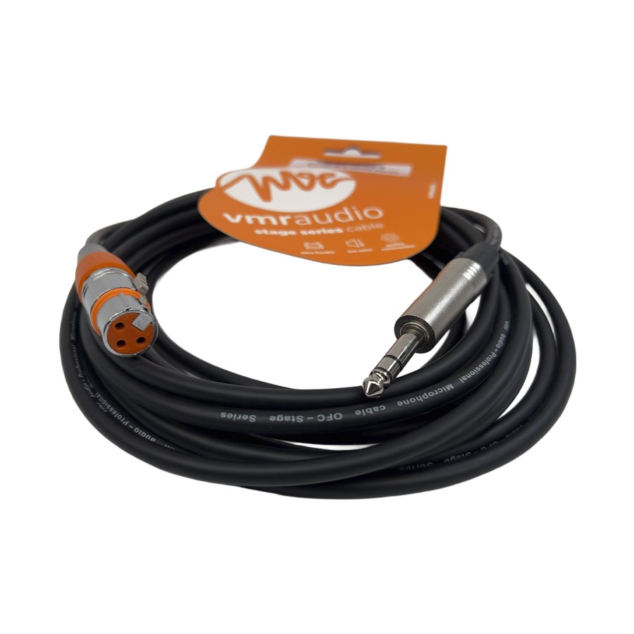 XLR hembra a plug 6,35 estéreo · 6 m