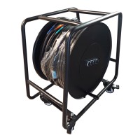 Rollo de cable profesional de 4 canales y 100 metros de largo con ruedas