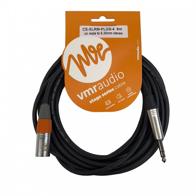 Cable XLR Macho a Plug Stereo 6 metros de largo