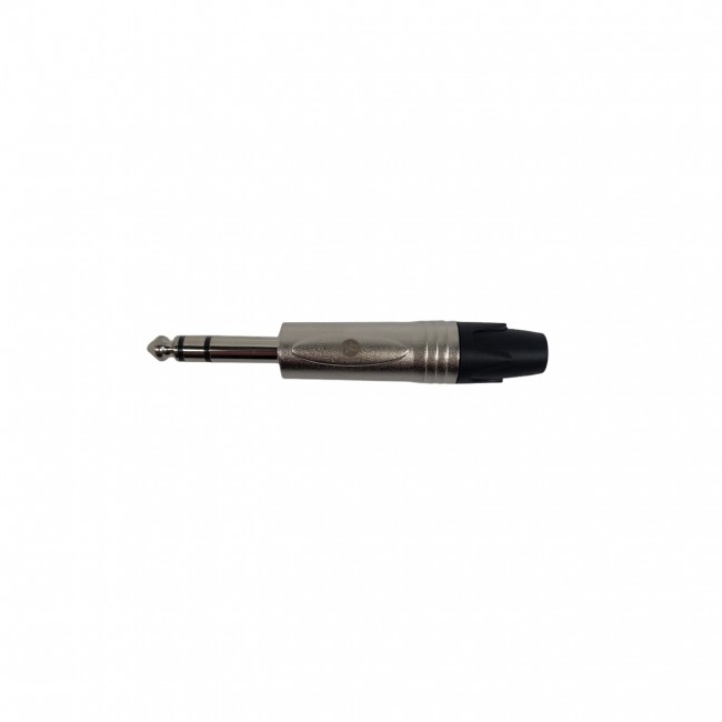 Conector ficha Plug 1/4 stereo plateado