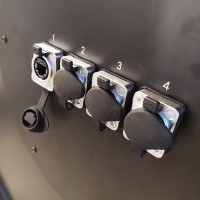 Rollo de cable profesional de 4 canales y 100 metros de largo con ruedas